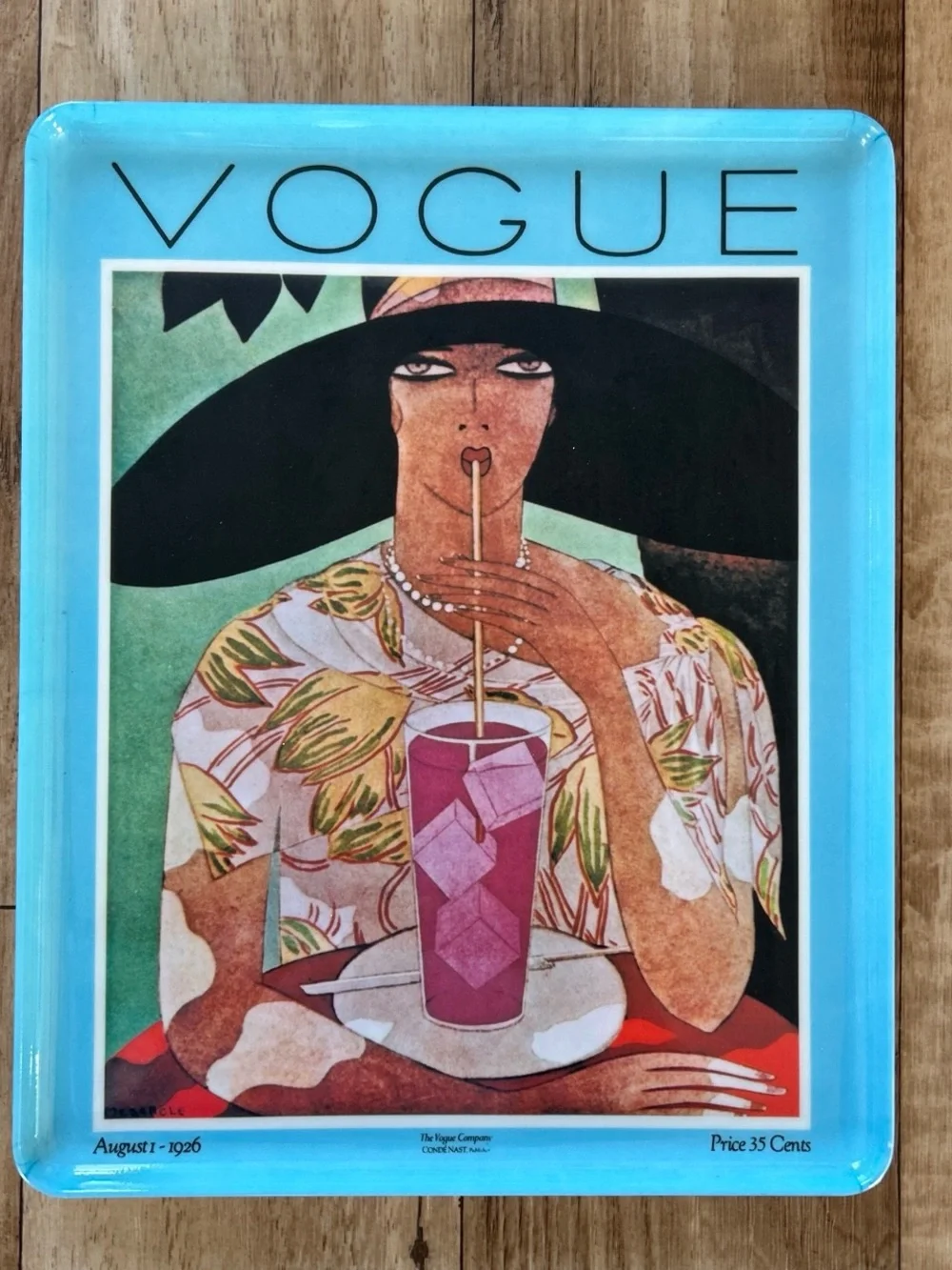 Vintage Vogue magazine cover trinket tray  Italian Melamine 12” x 9.5”